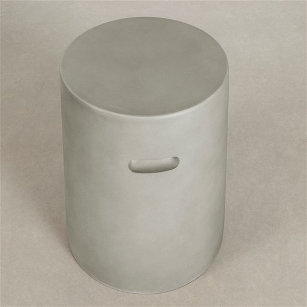 South Shore Bellulo 10.5-in dia Greige Concrete Scandinavian Cylindrical Side Table