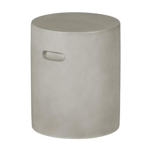 South Shore Bellulo 10.5-in dia Greige Concrete Scandinavian Cylindrical Side Table