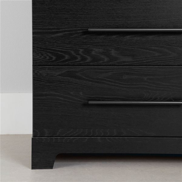 South Shore Primo 33-in W Black Oak Composite 5-Drawer Chest Dresser