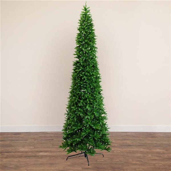 Nearly Natural 14-ft Artificial Slim Green Mountain Pine Christmas Tree with 1600 Warm White LED Lights