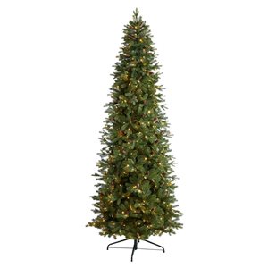 Nearly Natural 10-ft Fraser Fir Artificial Christmas Tree with 780 Multicolor LED Lights and 2327 Bendable Branches