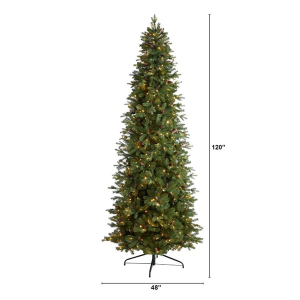 Nearly Natural 10-ft Fraser Fir Artificial Christmas Tree with 780 Multicolor LED Lights and 2327 Bendable Branches