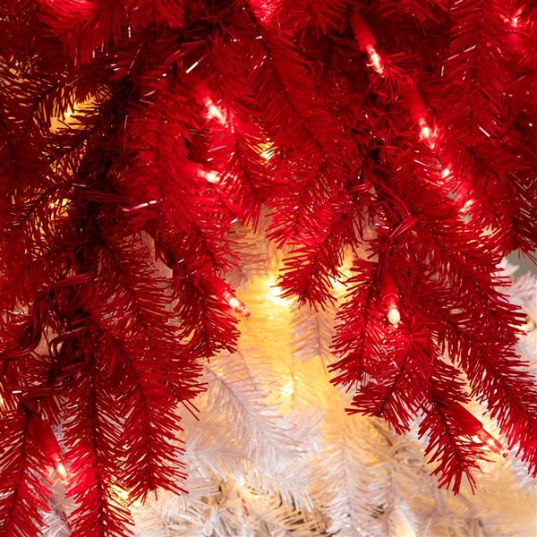 Nearly Natural 7-ft Holiday Red Santa’s Hat Christmas Tree with 500 LED Lights and 1272 Bendable Branches