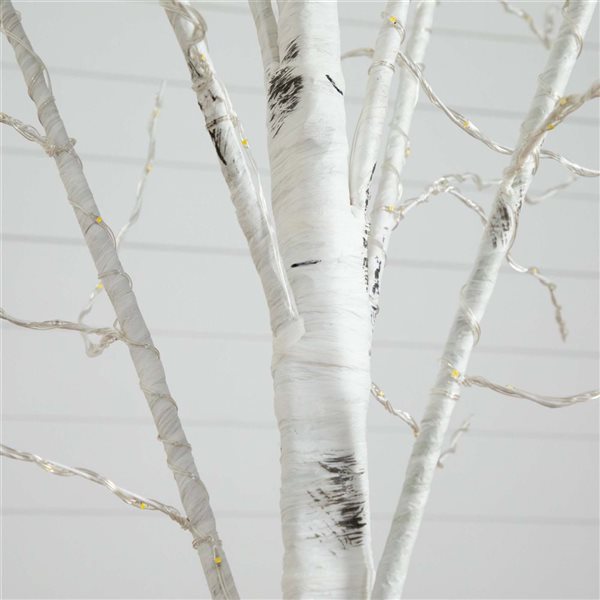 Nearly Natural 8-ft Pre-Lit Artificial White Birch Tree with 500 Warm White LED Lights