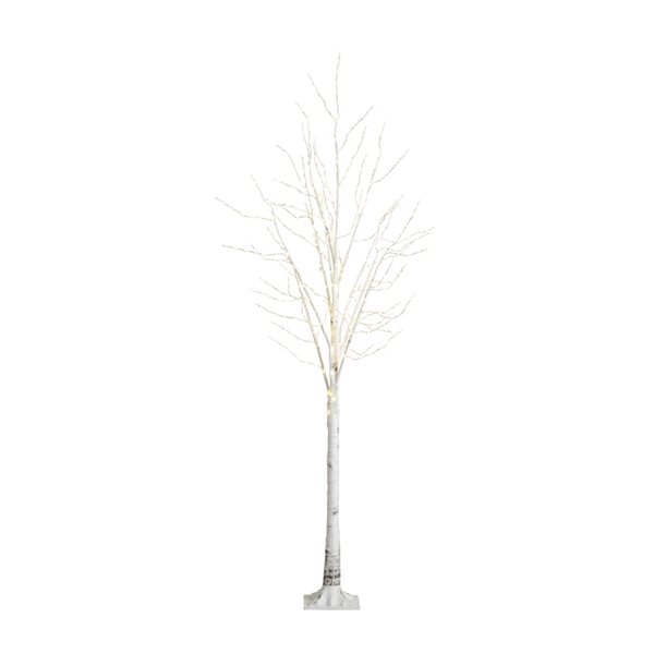 Nearly Natural 8-ft Pre-Lit Artificial White Birch Tree with 500 Warm White LED Lights