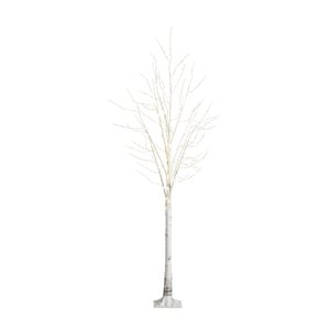 Nearly Natural 8-ft Pre-Lit Artificial White Birch Tree with 500 Warm White LED Lights