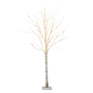 Nearly Natural 6-ft Pre-Lit Artificial White Birch Tree with 300 Warm White LED Lights