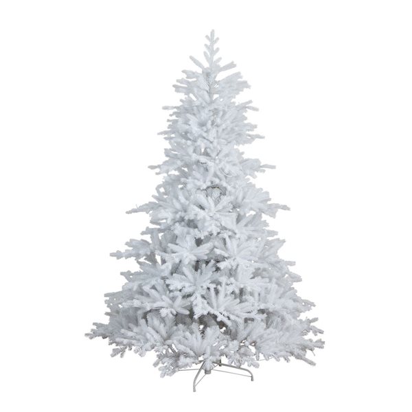 Nearly Natural 7-ft Pre-Lit Artificial White California Spruce Christmas Tree with 440 Color Changing LED Lights