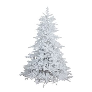 Nearly Natural 7-ft Pre-Lit Artificial White California Spruce Christmas Tree with 440 Color Changing LED Lights