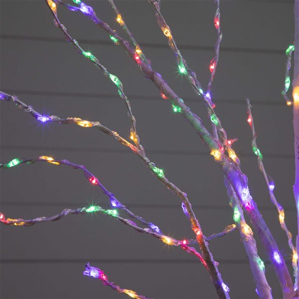 Nearly Natural 6-ft Pre-Lit Artificial White Birch Tree with 400 Color Changing LED Lights