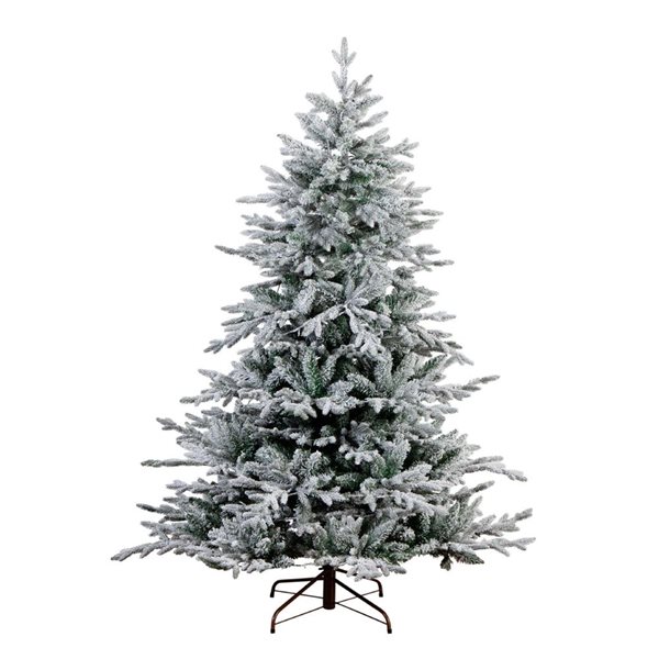 Nearly Natural 6-ft Pre-Lit Artificial Fraser Fir Flocked Christmas Tree with 280 Warm White LED Lights