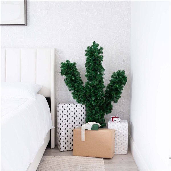 Nearly Natural 4-ft Artificial Cactus Christmas Tree