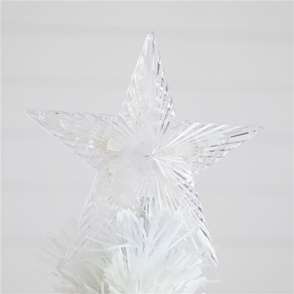 Nearly Natural 6-ft Pre-Lit Fiber Optic Artificial White Christmas Tree with Star Tree Topper