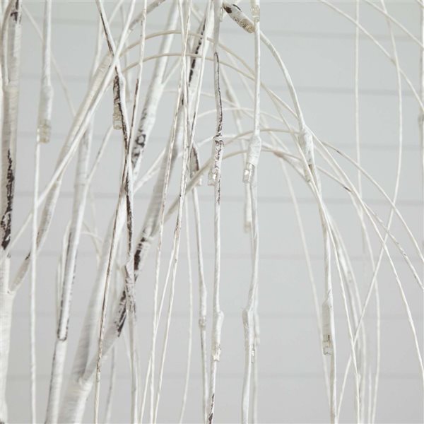 Nearly Natural 6-ft Pre-Lit Artificial White Weeping Willow Tree with 160 Warm White LED Lights