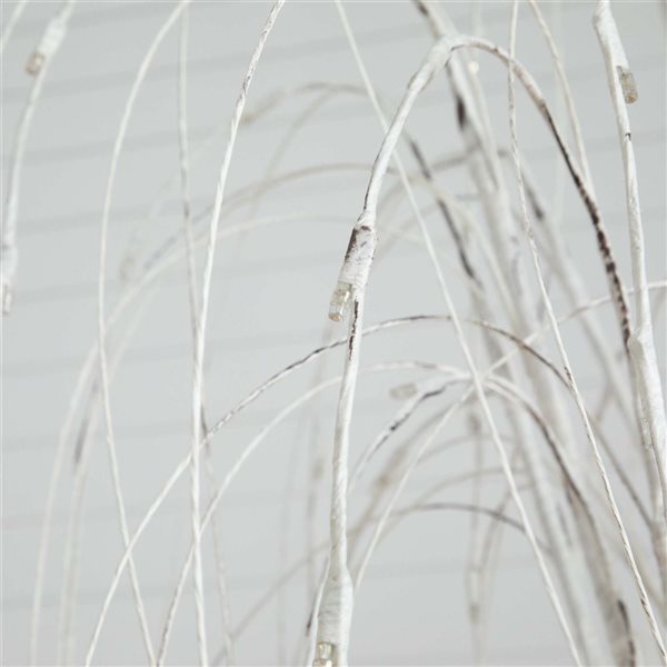 Nearly Natural 6-ft Pre-Lit Artificial White Weeping Willow Tree with 160 Warm White LED Lights