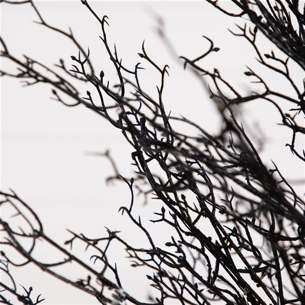 Nearly Natural 4-ft Pre-Lit Halloween Black Twig Artificial Fall Tree in Burlap Planter with LED Lights