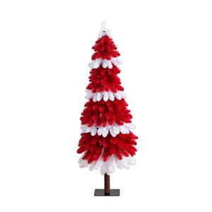 Nearly Natural 5-ft Pre-Lit Artificial Peppermint Christmas Tree with 150 Microdot LED Lights