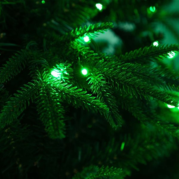 Nearly Natural 7-ft Pre-Lit Artificial Edmonton Fir Light Show Memory Shape Christmas Tree