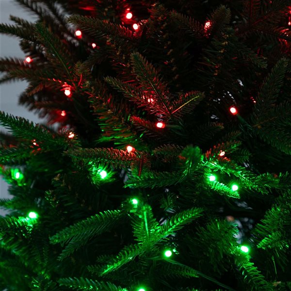 Nearly Natural 7-ft Pre-Lit Artificial Edmonton Fir Light Show Memory Shape Christmas Tree