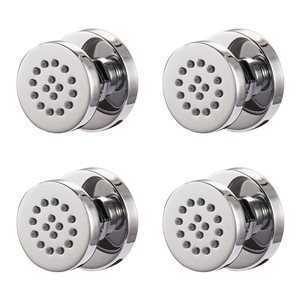 Agua Canada Vidia Brushed Nickel Wall Mount Round Body Jets w/ 1 Spray Setting - 4-Pack