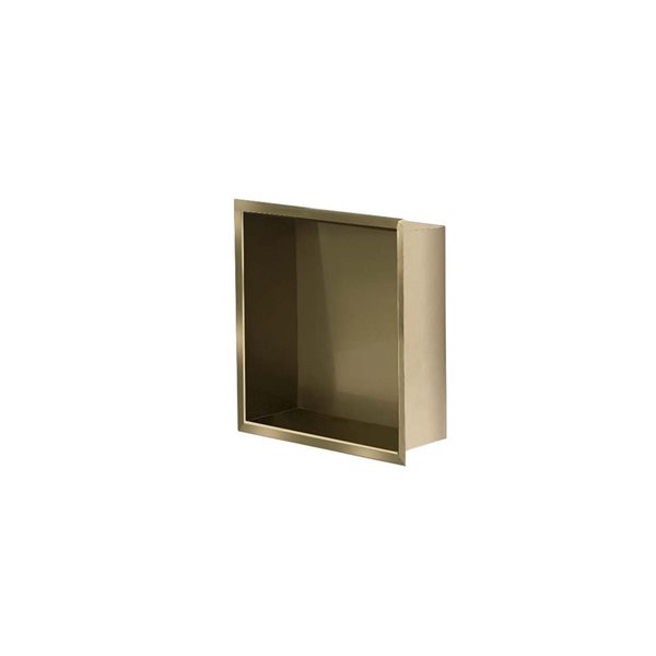 Agua Canada Nicola 12 W x 12 H x 4-in D Brushed Gold 16-Gauge Flush-Mount Bathroom Shower Niche