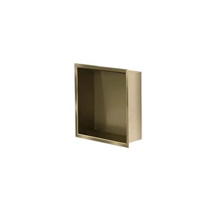 Agua Canada Nicola 12 W x 12 H x 4-in D Brushed Gold 16-Gauge Flush-Mount Bathroom Shower Niche