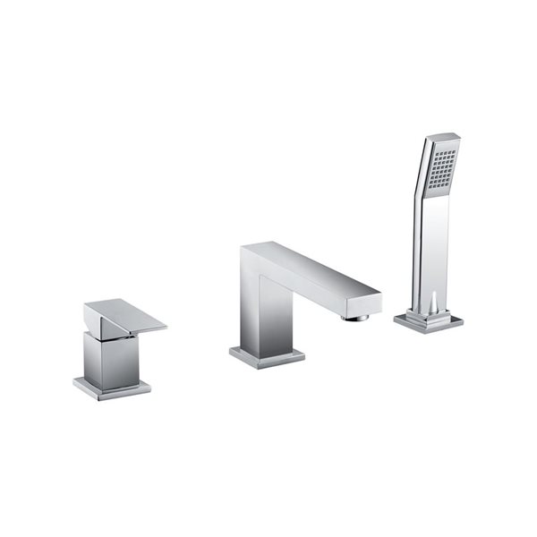 Agua Canada Salvatore Chrome Single-Handle Deck-Mount Roman Bathtub Faucet with Hand-Held Shower