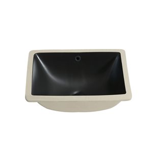 Lavabo rectangle sous plan en porcelaine Fazzi d'Agua Canada 13 x 18 po noir mat/beige