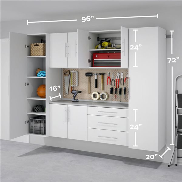 Prepac U HangUps White Wall Work Storage Cabinet Set - 6 Pcs