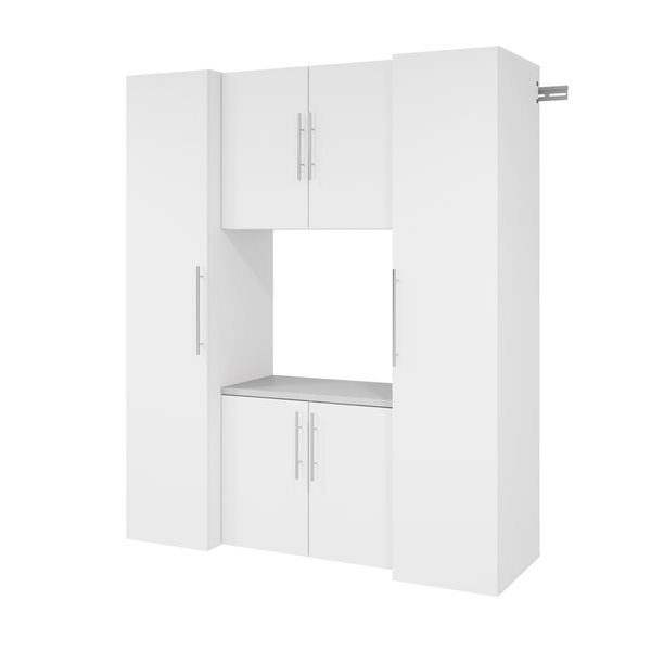 Prepac T HangUps White Wall Work Storage Cabinet Set - 4 Pcs