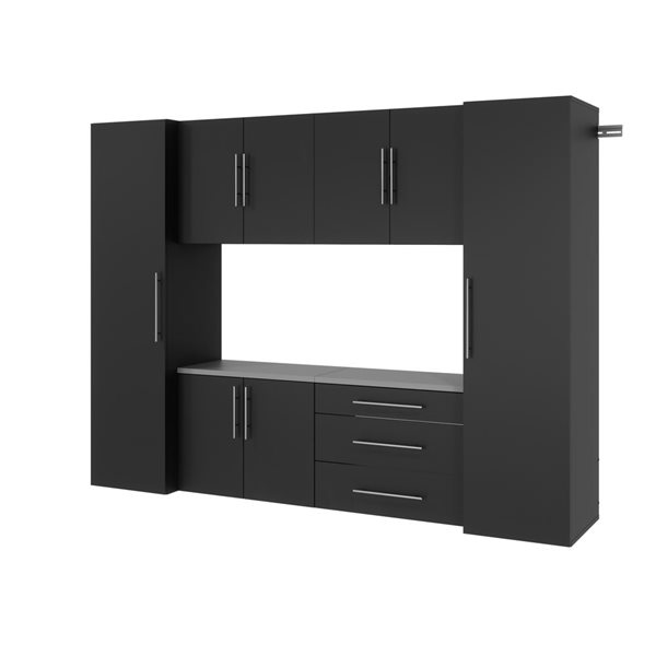 Prepac U HangUps Black Wall Work Storage Cabinet Set - 6 Pcs