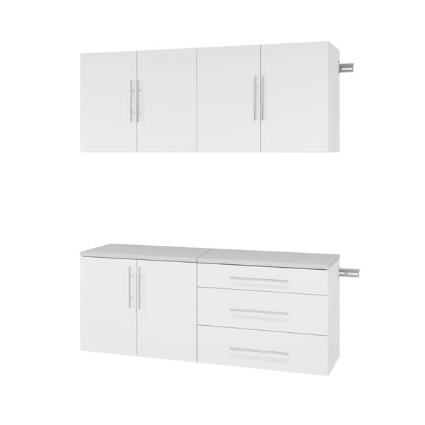 Prepac O HangUps White Wall Work Storage Cabinet Set - 4 Pcs