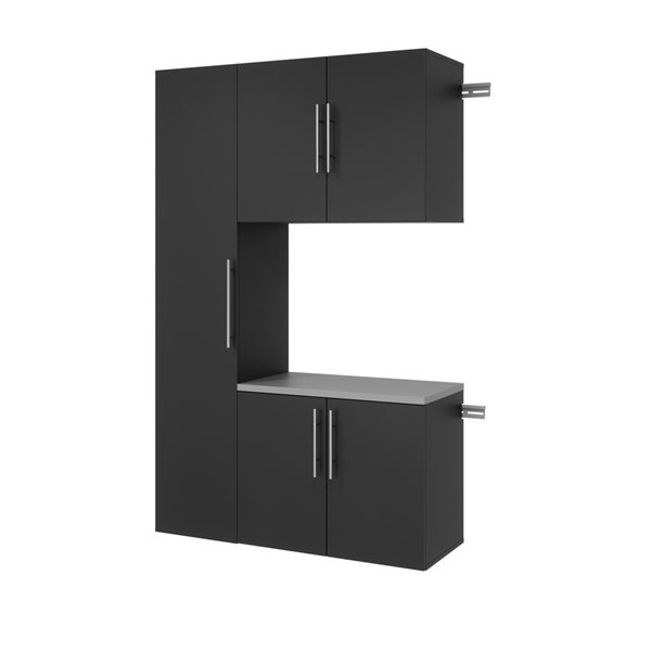 Prepac P HangUps Black Wall Work Storage Cabinet Set - 3 Pcs