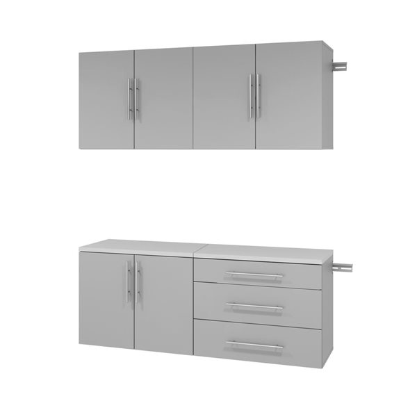 Prepac O HangUps Grey Wall Work Storage Cabinet Set - 4 Pcs