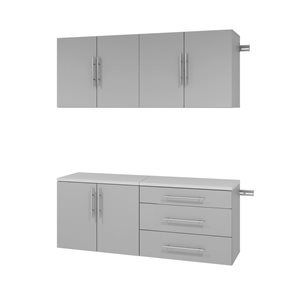 Prepac O HangUps Grey Wall Work Storage Cabinet Set - 4 Pcs