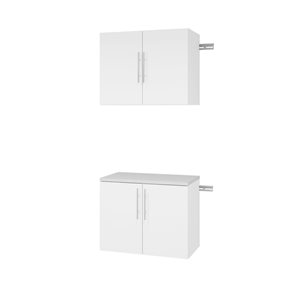 Prepac N HangUps White Wall Work Storage Cabinet Set -2 Pcs