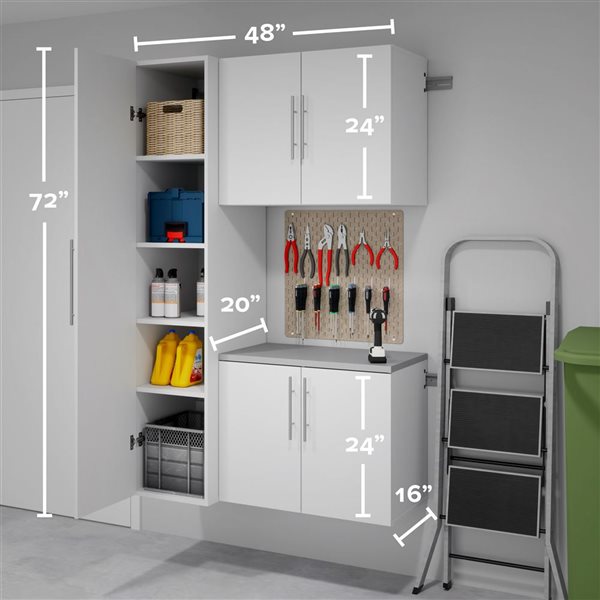 Prepac S HangUps White Wall Work Storage Cabinet Set - 3 Pcs