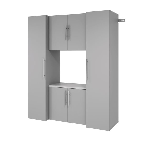 Prepac T HangUps Grey Wall Work Storage Cabinet Set - 4 Pcs