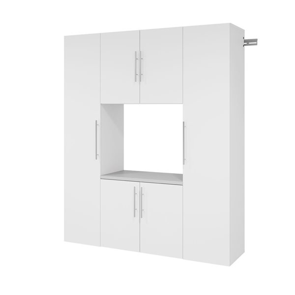 Prepac Q HangUps White Wall Work Storage Cabinet Set - 4 Pcs