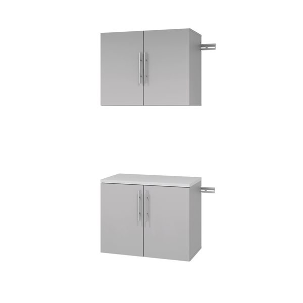 Prepac N HangUps Grey Wall Work Storage Cabinet Set -2 Pcs