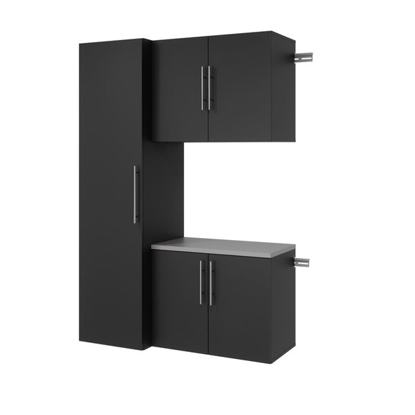 Prepac S HangUps Black Wall Work Storage Cabinet Set - 3 Pcs