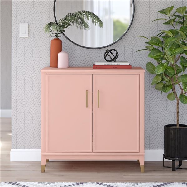 CosmoLiving by Cosmopolitan Westerleigh 2-Door Accent Cabinet, Pale Pink