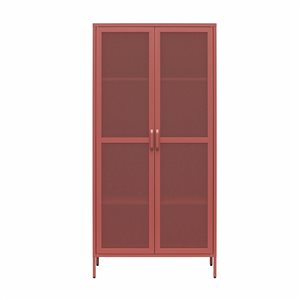 Novogratz Channing Tall 2 Door Storage Cabinet-Mesh Metal Locker, Terracotta