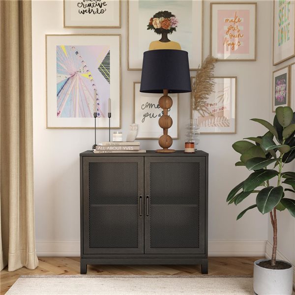 Mr. Kate Tess Accent Cabinet, Black Oak