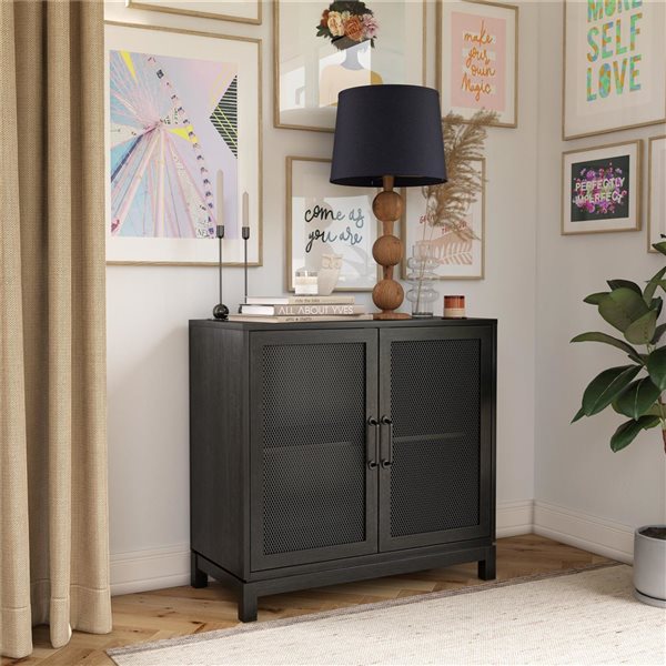 Mr. Kate Tess Accent Cabinet, Black Oak