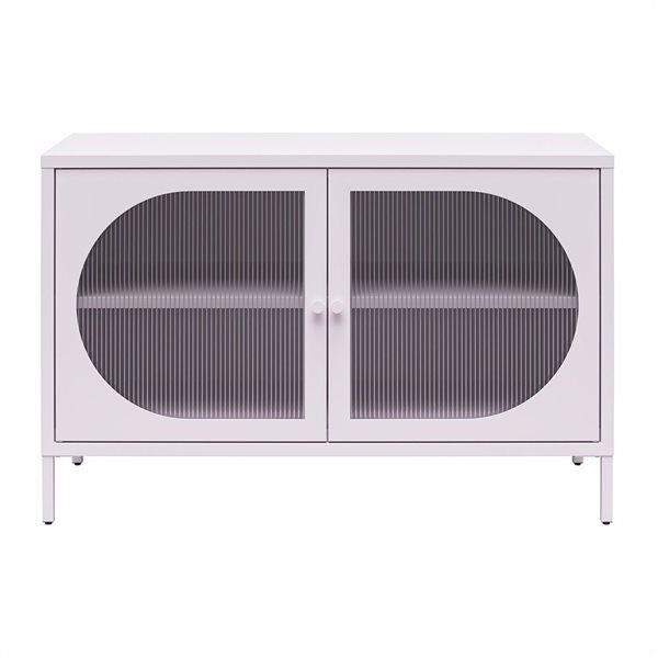 Mr. Kate Luna Wide 2-Door Accent Cabinet with Fluted Glass, Lilac