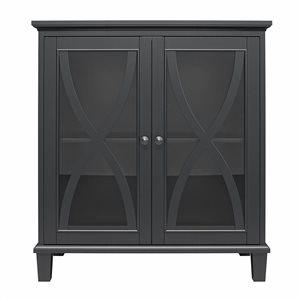 Armoire d'appoint Celeste d'Ameriwood Home à porte vitrée, noir