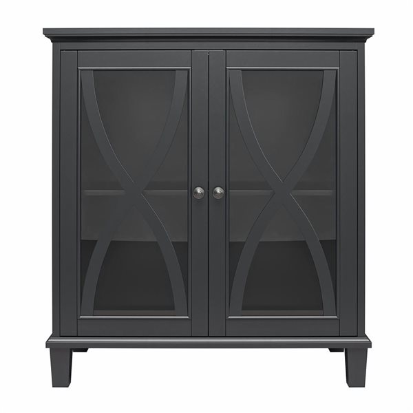 Ameriwood Home Celeste Accent Cabinet with Glass Doors, Black