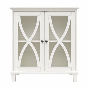 Ameriwood Home Celeste Accent Cabinet with Glass Doors, White