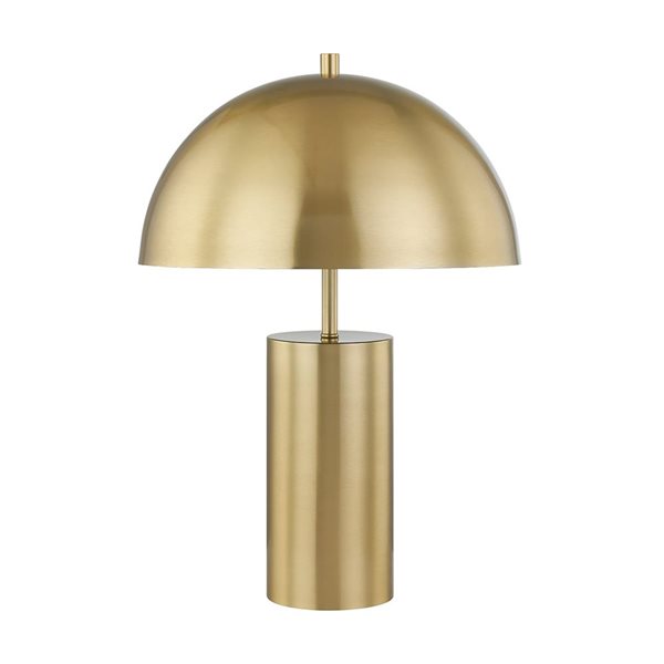 A&E Bath and Shower Chaze Gold Metal Plug-In Mushroom Shade Table Lamp